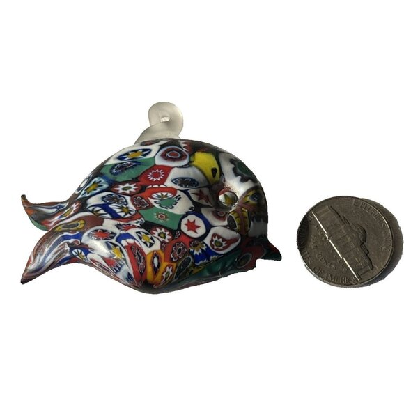 Millefiore Art Glass Angel Fish Pendant - Picture 2 of 8